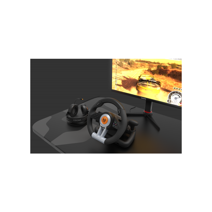 Krom Volante K-Wheel Gaming PC PS3 PS4 Xbox One con pedales y vibración 5