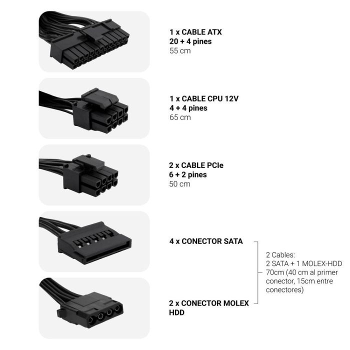 Fuente de Alimentación CoolBox COO-FACPO-650 650 W 80 Plus Bronze 3 Fuente de Alimentación CoolBox COO-FACPO-650 650 W 80 Plus Bronze 3