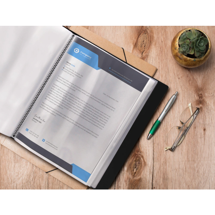 Liderpapel Carpeta 37865 Personaliza 100 Fundas Polipropileno DIN A4 Negra con Cajetín 2