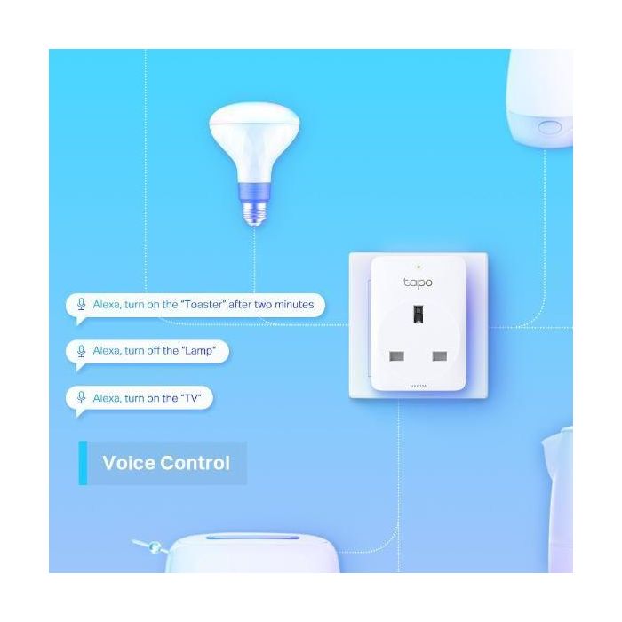 Tapo P100 Mini Enchufe Inteligente Wi-Fi 2.4 GHz Control Remoto y Voz (Pack 2) 3 Tapo P100 Mini Enchufe Inteligente Wi-Fi 2.4 GHz Control Remoto y Voz (Pack 2) 3