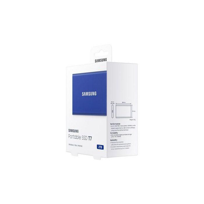 Samsung Portable SSD T7 2TB USB 3.2 Gen2 Azul 1050MB/s 10