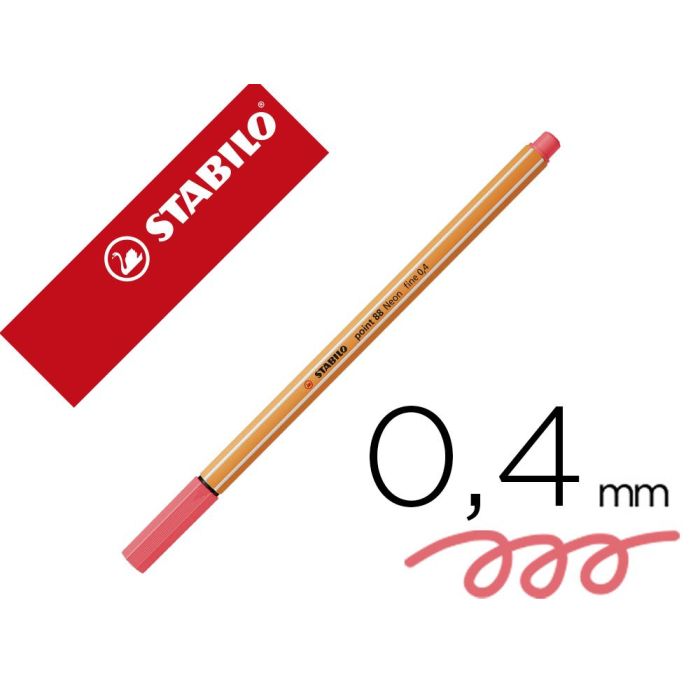 Stabilo Rotulador Point 88 Rojo Neón Caja 10 Ud