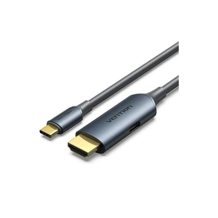 Cable Conversor HDMI 2.0 4K Vention ABLHG/ USB Tipo-C Macho - HDMI Macho/ USB Tipo-C PD 1.5m/ Gris 0 Cable Conversor HDMI 2.0 4K Vention ABLHG/ USB Tipo-C Macho - HDMI Macho/ USB Tipo-C PD 1.5m/ Gris 0