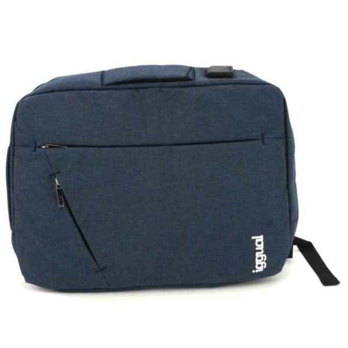 Mochila para Portátil iggual IGG317051 Impermeable Antirrobo Azul 2