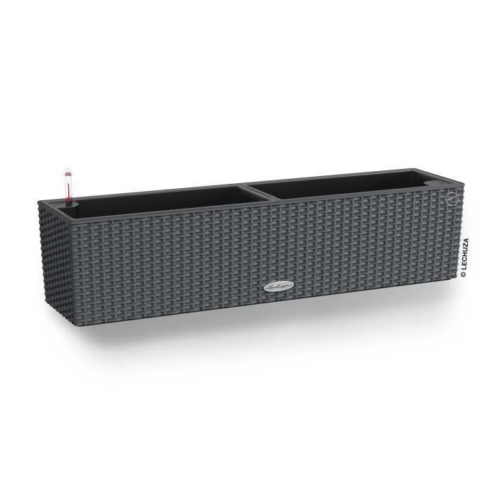 Lechuza LEC4008789156129 Jardinera Balconera Casita 80, Kit completo, Granito, 12L