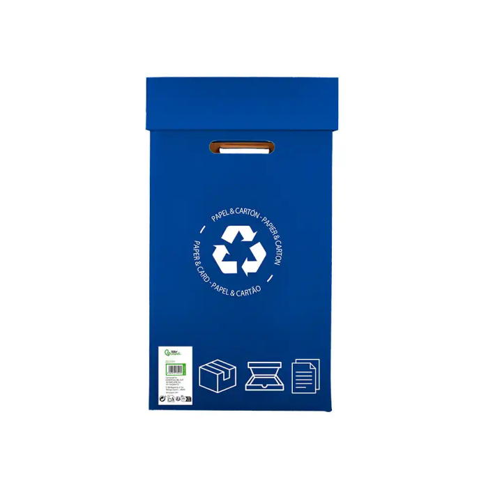 Liderpapel Contenedor Papelera Reciclaje Papel y Cartón 70 Litros Azul 450x350x650 mm 4