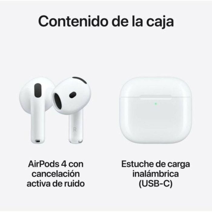 Apple AirPods 4 Auriculares Inalámbricos Blancos con Cancelación de Ruido Activa y Audio Espacial Personalizado 1