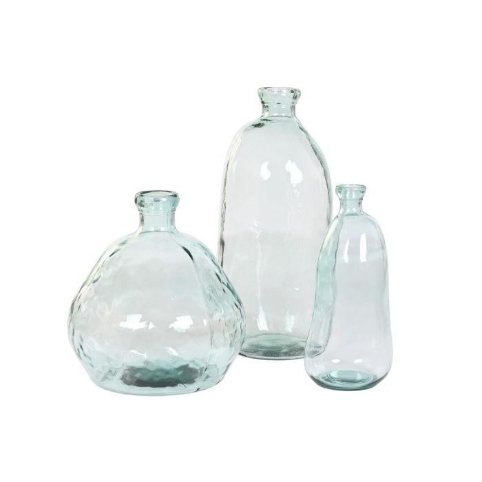 Jarrón Home ESPRIT Transparente Cristal reciclado 22 x 22 x 51 cm 3 Jarrón Home ESPRIT Transparente Cristal reciclado 22 x 22 x 51 cm 3