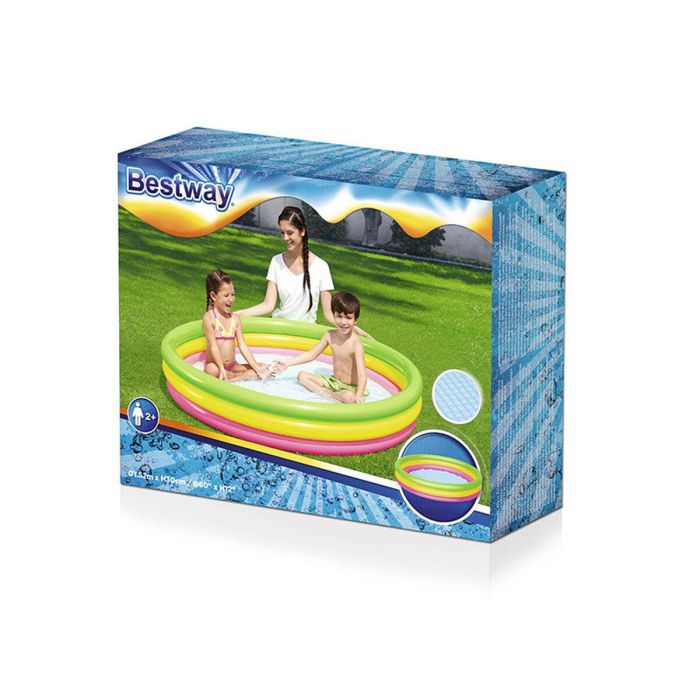 Bestway Piscina Hinchable 3 Aros Suelo Acolchado 152x30 cm +2 Años Jardin 51103 2