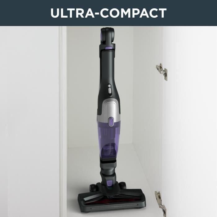 Rowenta Wireless Broom Vacuum, tubo flexible, compacto, todo tipo de superficie, autonomía 40 min, X-trem, negro/púrpura RH1238WO 4