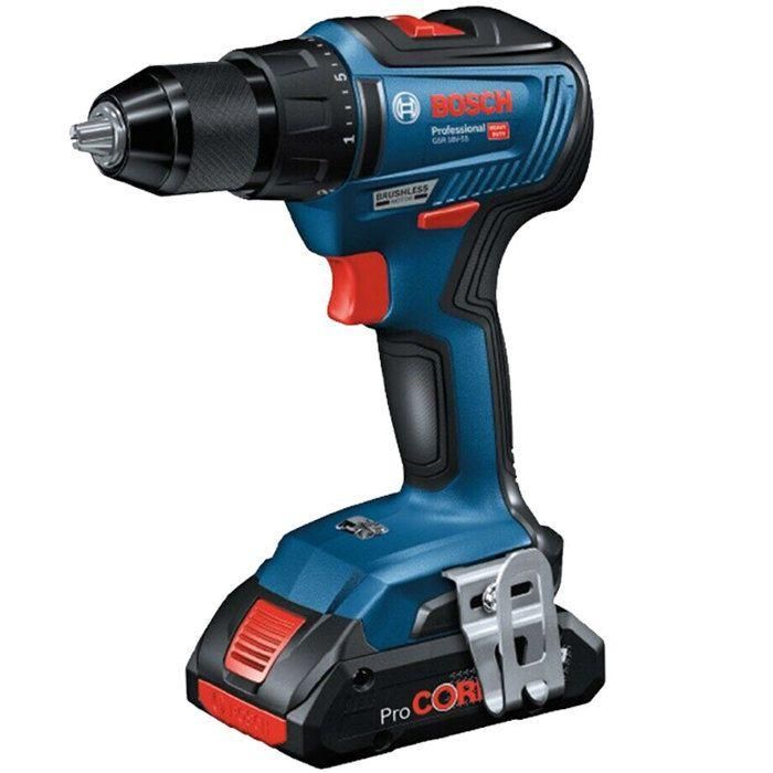 Bosch Professional GSR 18V-55 Taladro Atornillador Inalámbrico Motor Sin Escobillas 18V 55 Nm con 2 Baterías 4.0Ah ProCORE y L-BOXX 1 Bosch Professional GSR 18V-55 Taladro Atornillador Inalámbrico Motor Sin Escobillas 18V 55 Nm con 2 Baterías 4.0Ah ProCORE y L-BOXX 1