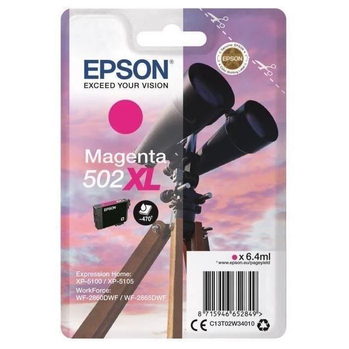 Epson XL 502 Cartucho Binoculares Magenta (470 páginas) 0 Epson XL 502 Cartucho Binoculares Magenta (470 páginas) 0