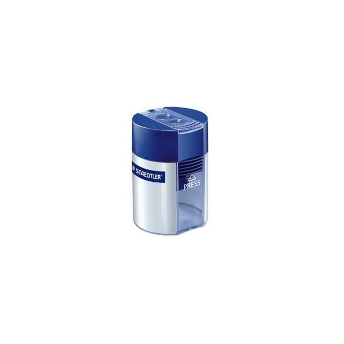 STAEDTLER Sacapuntas manual doble orificio redondo azul/plata - 512 001