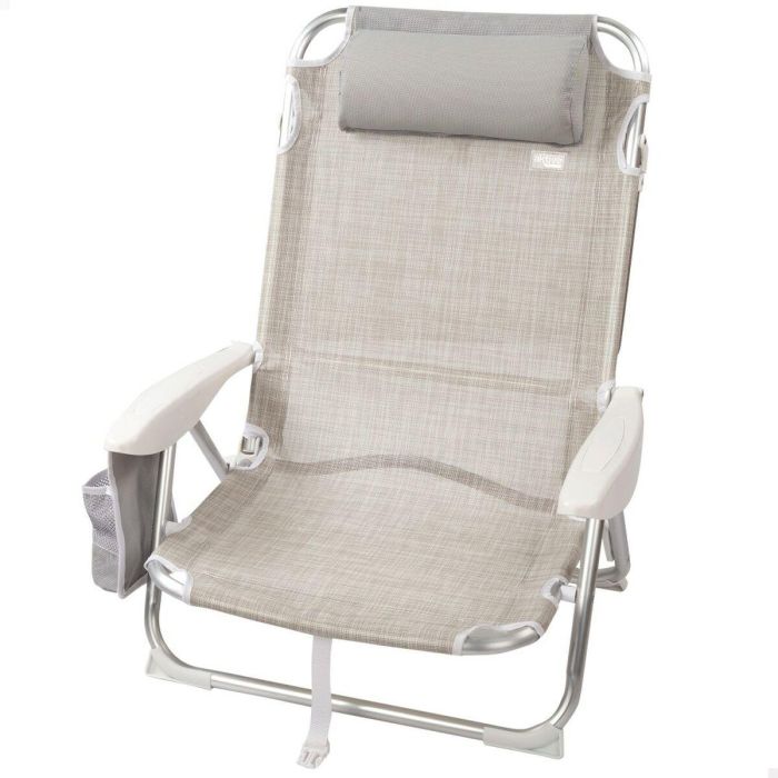 Silla Plegable con Reposacabezas Aktive Ibiza Beige 51 x 76 x 45 cm (2 Unidades) 4