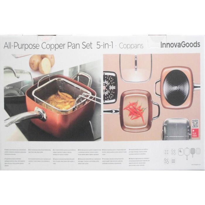 Set de Sartén Multifunción 5 en 1 Copper Coppans InnovaGoods 4 Piezas 7 Set de Sartén Multifunción 5 en 1 Copper Coppans InnovaGoods 4 Piezas 7