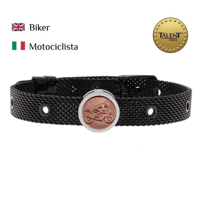 Pulsera Unisex Biker Talent Jewels TJA-1-09-02-2-235 Negro 1 Pulsera Unisex Biker Talent Jewels TJA-1-09-02-2-235 Negro 1