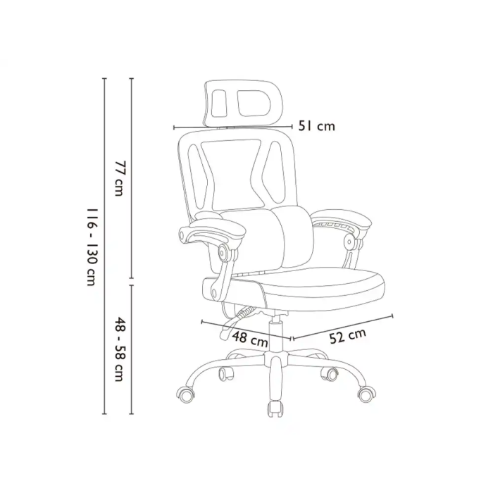 Q-connect Silla Direccion Reggio Malla Altura Max 1300 mm Profundidad 480 mm Ruedas Premium Color Negro 1