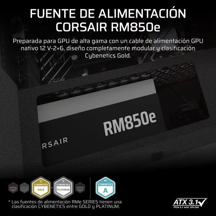 Corsair RM850E (2025) Fuente de Alimentación 80+ Gold Full Modular ATX 3.0 850W CP-9020296-EU 1 Corsair RM850E (2025) Fuente de Alimentación 80+ Gold Full Modular ATX 3.0 850W CP-9020296-EU 1