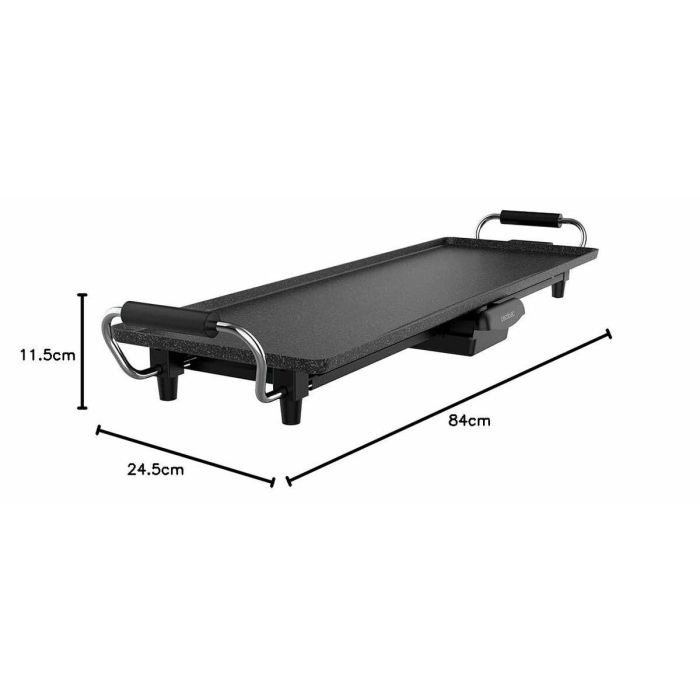 Cecotec 03196 Plancha de Asar Eléctrica Tasty&Grill 3000 RockWater XL, 2400W, RockStone, 70x22cm, Termostato, Bandeja Grasas, Negra 1