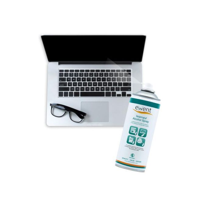 Ewent EW5611 Kit Limpieza Universal Spray Alcohol Isopropílico 400ml para PC, Pantallas, Plásticos. Sin Residuos, Evaporación Rápida 3