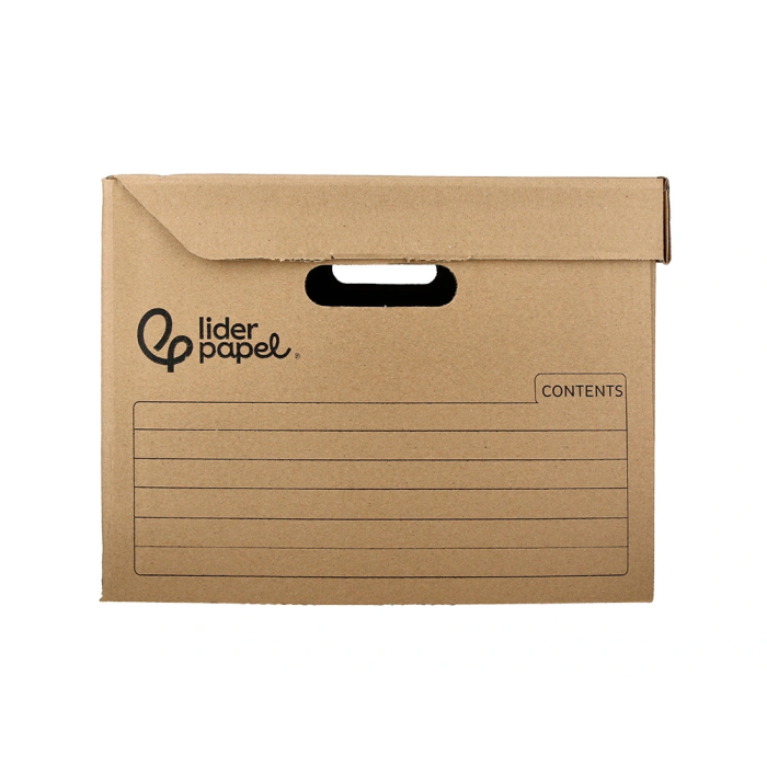 Liderpapel Cajon Contenedor para 3 Cajas de Archivo Definitivo Folio o 3 Archivadores A-Z Manual Carton Reciclado 387x333x260mm 2