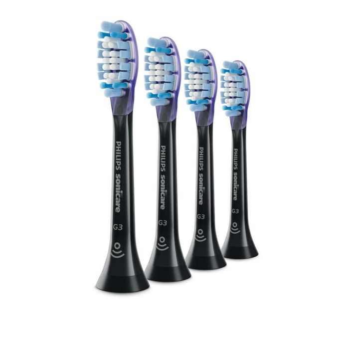 Philips Cabezales Cepillado Dental Sonicare Premium Gum Care - Negro, 4 Unidades, Filamentos Suaves de Goma