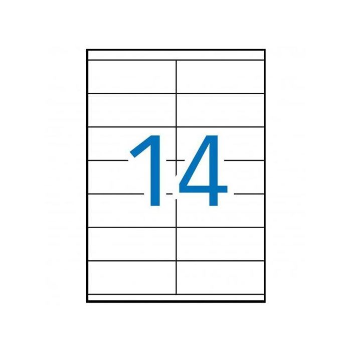 Multi-3 Etiquetas Adhesivas 105x40 mm para Inkjet y Láser, Color Blanco, 14 X 100H