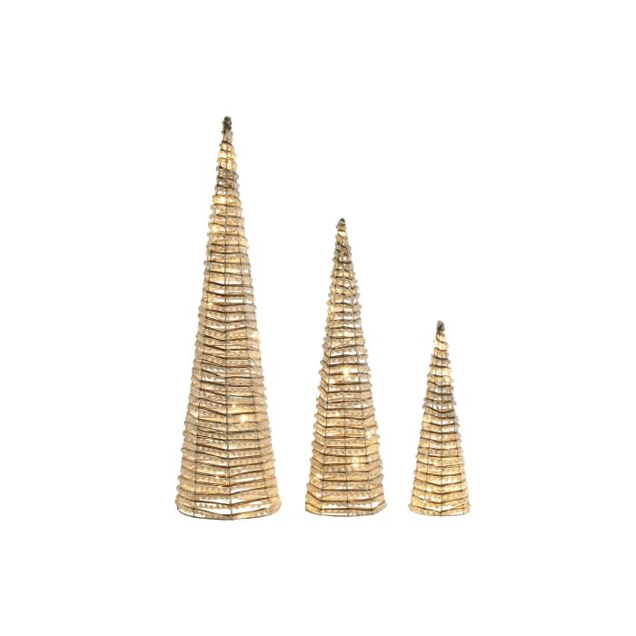 Cono Navidad Moderna DKD Home Decor Blanco Natural 20 x 80 x 20 cm Set de 3 Cono Navidad Moderna DKD Home Decor Blanco Natural 20 x 80 x 20 cm Set de 3