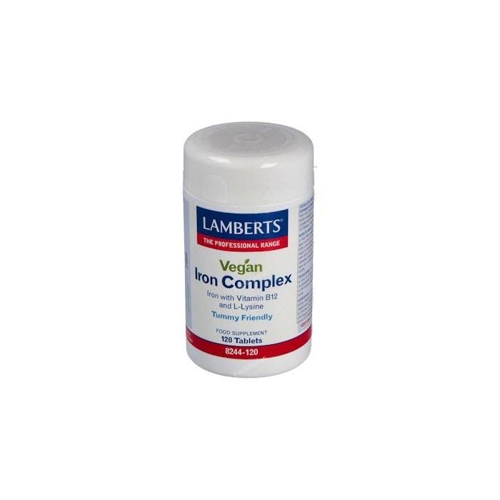 LAMBERTS Bio Iron Complex 120 Comprimidos. Aporta Hierro, Vitamina B12 y L-Lisina. Ideal para Dietas Veganas y Vegetarianas.