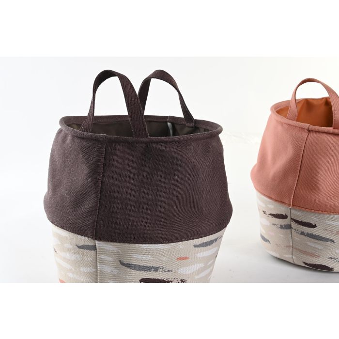 DKD Home Decor Cesto de Ropa Basicos Poliéster Gris Burdeos 28x30x28 cm (Pack de 3 Unidades) 1 DKD Home Decor Cesto de Ropa Basicos Poliéster Gris Burdeos 28x30x28 cm (Pack de 3 Unidades) 1