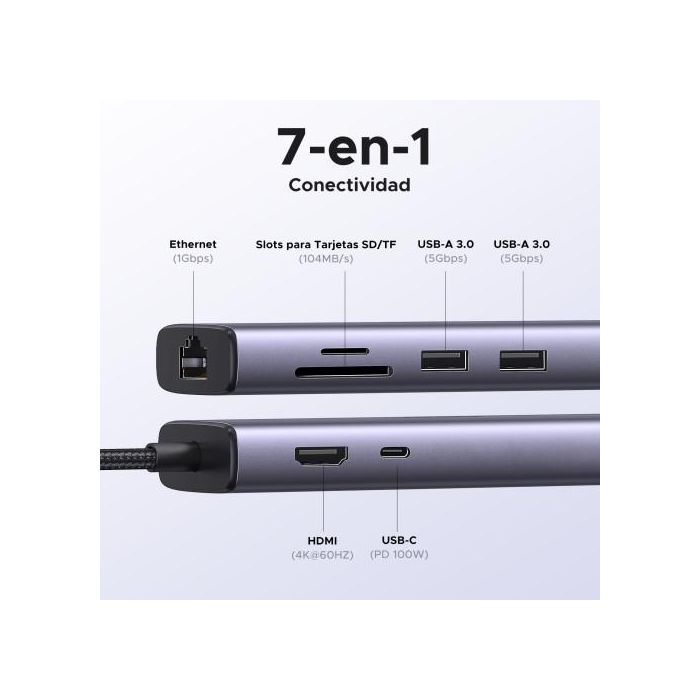 Ugreen 60515 Base para Portátil y Replicador de Puertos Alámbrico Usb 3.2 Gen 1 (3.1 Gen 1) Type-C Gris 11
