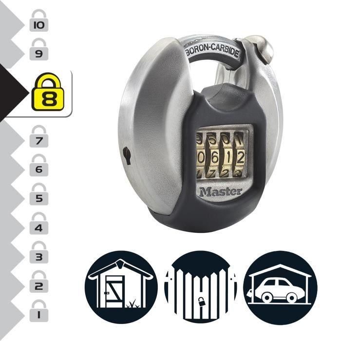 MASTER LOCK Candado de disco externo combinado - Alta seguridad - Mango protegido 2 MASTER LOCK Candado de disco externo combinado - Alta seguridad - Mango protegido 2