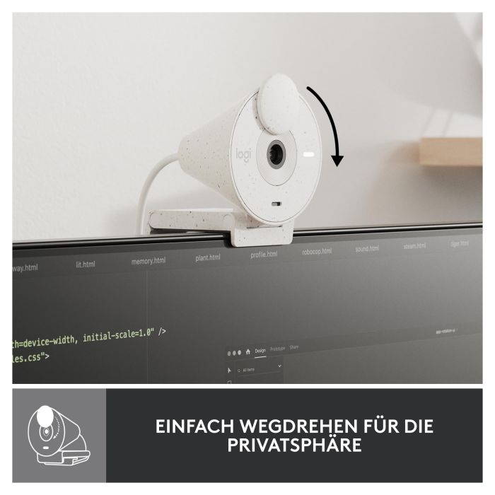 Logitech Brio 300 Webcam Webcam 1080p Blanco Crudo