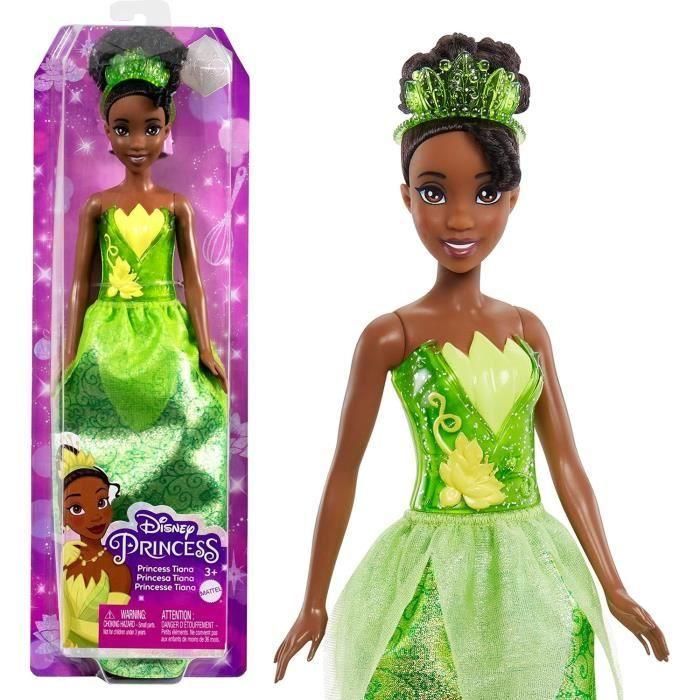 Mattel Hlw04 Muñeca Disney Princesa Tiana, inspirada en 'Tiana y el sapo', articulada, con ropa y accesorios (tiara y zapatos)