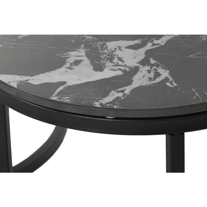 Consola Home ESPRIT Negro Metal Cerámica 80 x 80 x 1 cm 3 Consola Home ESPRIT Negro Metal Cerámica 80 x 80 x 1 cm 3