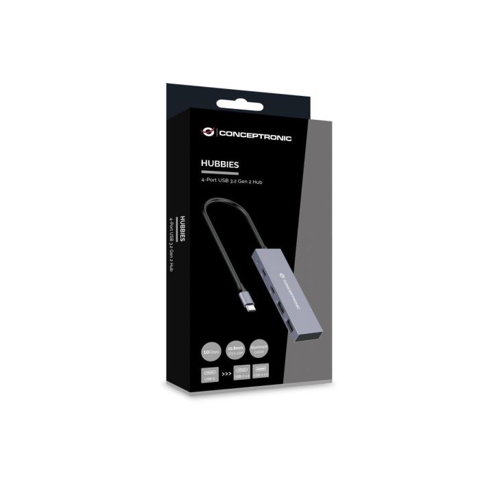 Hub USB Conceptronic HUBBIES13G Gris (1 unidad) 2 Hub USB Conceptronic HUBBIES13G Gris (1 unidad) 2