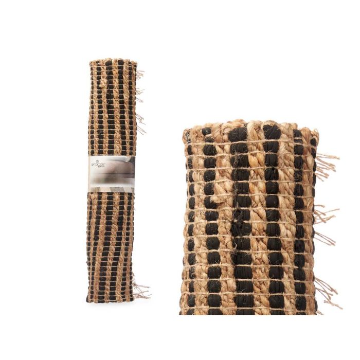 Alfombra Natural Negra Doble 70 X 140 Cm Giftdecor (8 Unidades) 2 Alfombra Natural Negra Doble 70 X 140 Cm Giftdecor (8 Unidades) 2