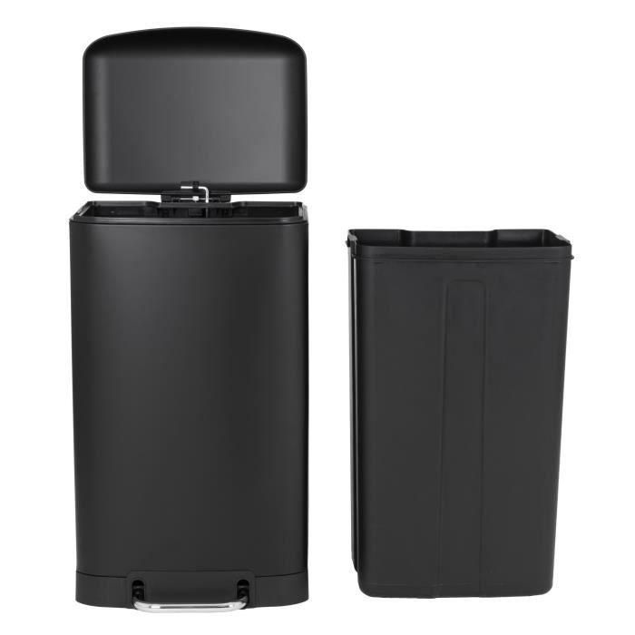 Kitchen Move GREENWICH Papelera con pedal para cocina 40L Acero Inoxidable Negro Mate Rectangular 1 Kitchen Move GREENWICH Papelera con pedal para cocina 40L Acero Inoxidable Negro Mate Rectangular 1