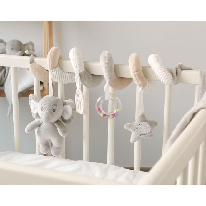 KioKids Peluche Espiral Elefante Gris y Beige con Sonajero y Mordedor para Cuna y Silleta +0 meses Colección Dolci Amici 0 KioKids Peluche Espiral Elefante Gris y Beige con Sonajero y Mordedor para Cuna y Silleta +0 meses Colección Dolci Amici 0
