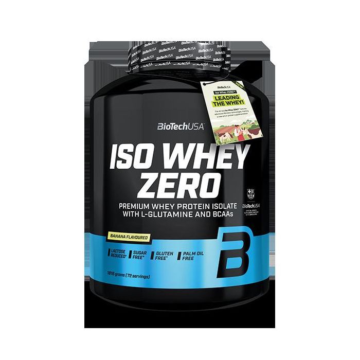 BIOTECHUSA Iso Whey Zero Proteína de Suero Aislada Sabor Plátano 1816g