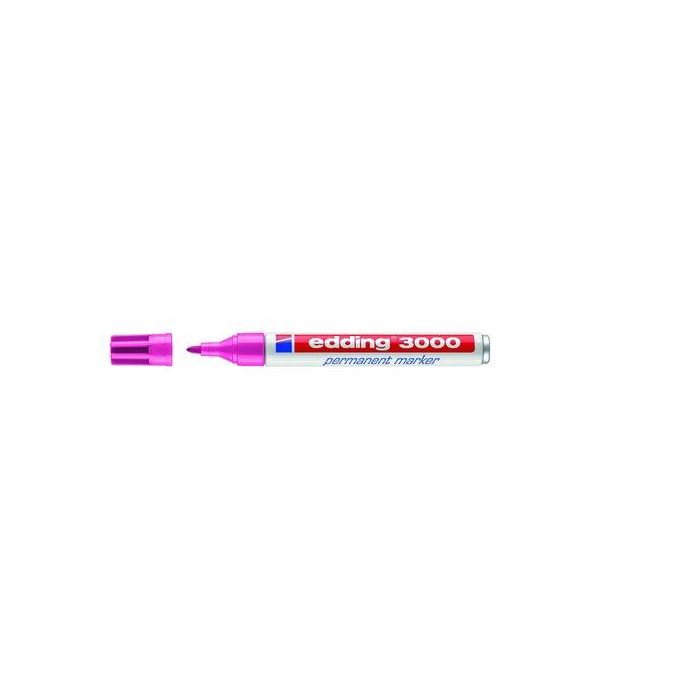 Marcador Permanente Edding 3000 Conico Rosa 10 unidades