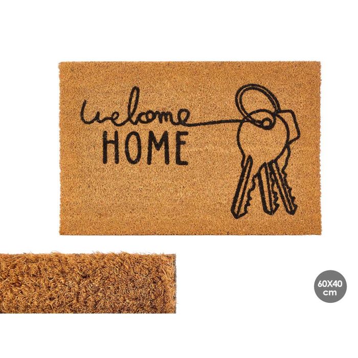 Giftdecor Felpudo Welcome Home 60x40 cm de Fibra de Coco y PVC - Colores Natural y Negro (10 Unidades) Giftdecor Felpudo Welcome Home 60x40 cm de Fibra de Coco y PVC - Colores Natural y Negro (10 Unidades)