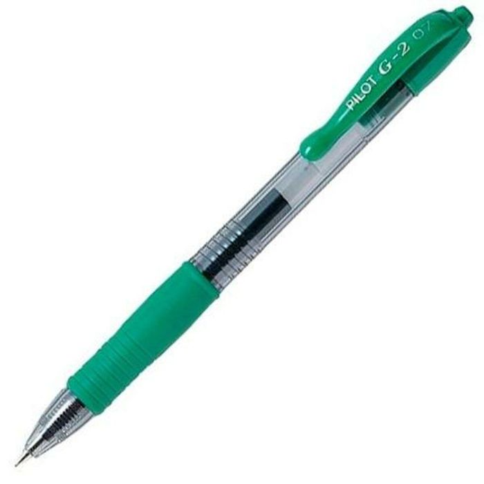 Bolígrafo de gel Pilot G-2 07 Verde 0,4 mm (12 Unidades) 1
