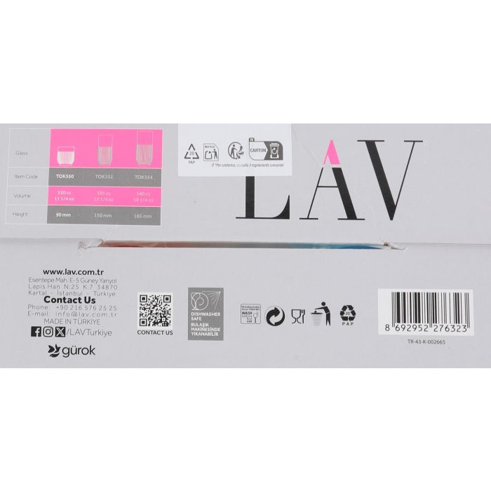 Set de 4 Vasos Tokyo 330 cc - LAV, Varios Colores (6 Cajas) 5 Set de 4 Vasos Tokyo 330 cc - LAV, Varios Colores (6 Cajas) 5