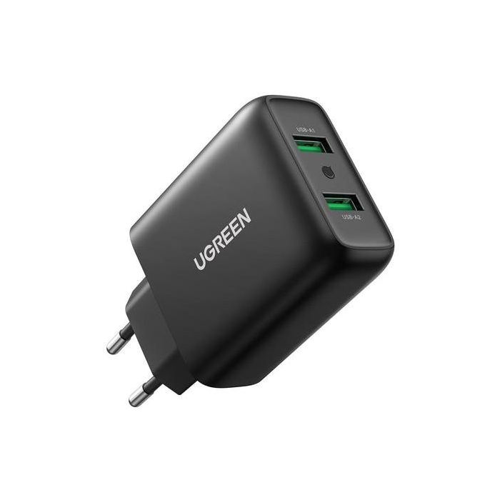 UGREEN Dual USB-A QC 3.0 36W Wall Charger 0 UGREEN Dual USB-A QC 3.0 36W Wall Charger 0