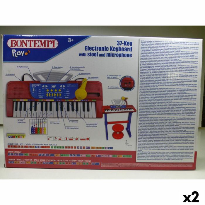 Teclado 37 Teclas Bontempi 43 x 56 x 23 cm (2 Unidades) 12 Teclado 37 Teclas Bontempi 43 x 56 x 23 cm (2 Unidades) 12