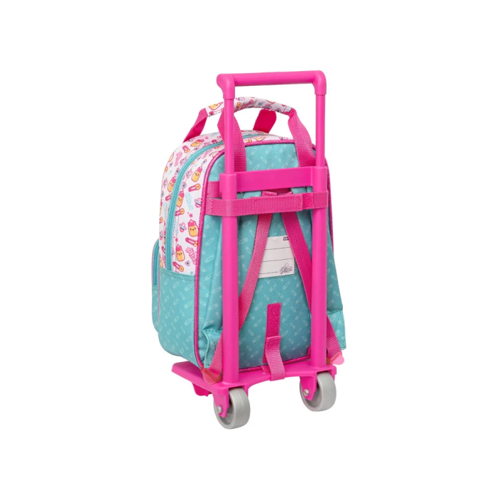 Mochila Escolar con Ruedas The Bellies 20 x 28 x 8 cm Morado Turquesa Blanco 1