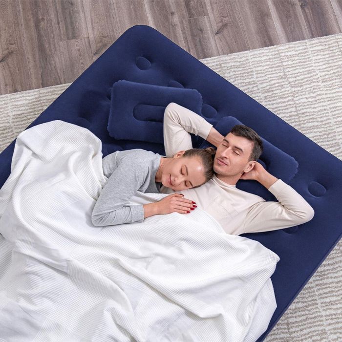 Bestway Colchon Doble con Hinchador y Almohadas 203x152x22 cm Hinchable y Camping 67374 1