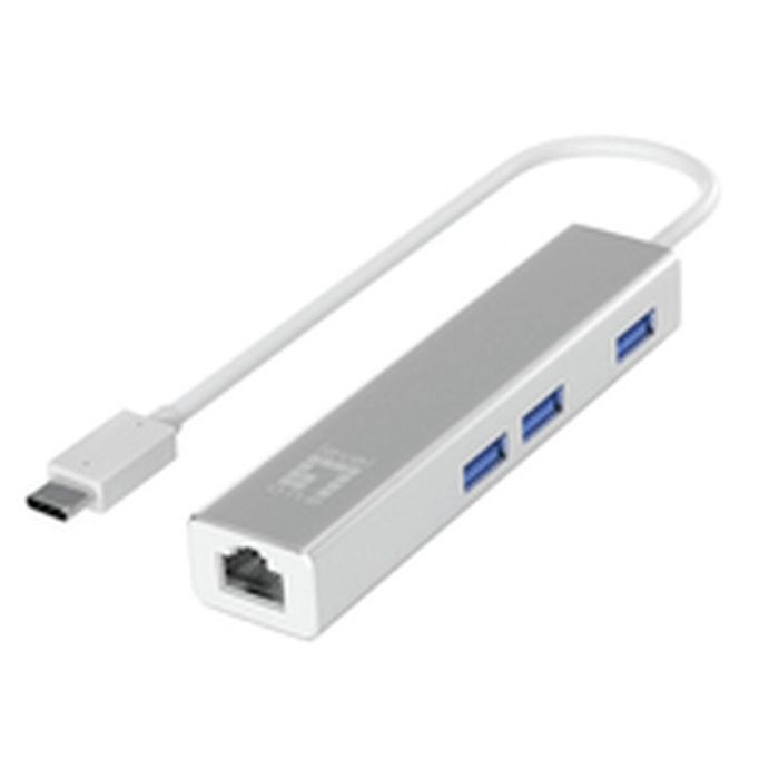 LevelOne USB-0504 Adaptador USB-C a Gigabit Ethernet RJ45 y Hub USB 3.0 con 3 Puertos, 1000 Mbps, Plata, 0.15m 6 LevelOne USB-0504 Adaptador USB-C a Gigabit Ethernet RJ45 y Hub USB 3.0 con 3 Puertos, 1000 Mbps, Plata, 0.15m 6
