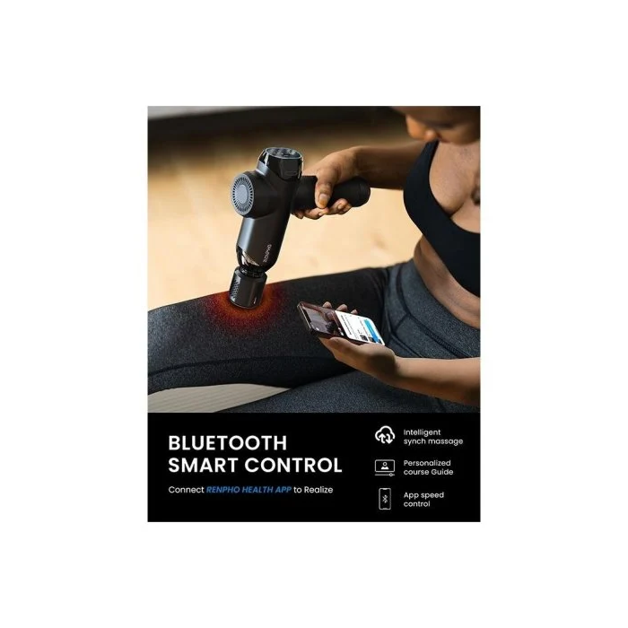 Renpho Power+ PEU-R-C001SH-BK Pistola de Masaje Thermacool con 6 Cabezales, 6 Velocidades, Calor y Frío para Recuperación Muscular 1 Renpho Power+ PEU-R-C001SH-BK Pistola de Masaje Thermacool con 6 Cabezales, 6 Velocidades, Calor y Frío para Recuperación Muscular 1